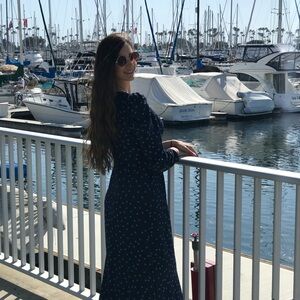 Zara Navy Blue Long Sleeve Dress